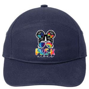 Hair Bun Pre K Vibes Back To School 7-Panel Snapback Hat