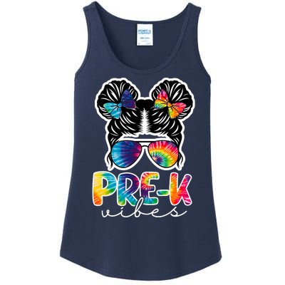 Hair Bun Pre K Vibes Back To School Ladies Essential Tank