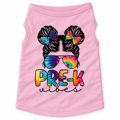 Hair Bun Pre K Vibes Back To School Doggie Tank