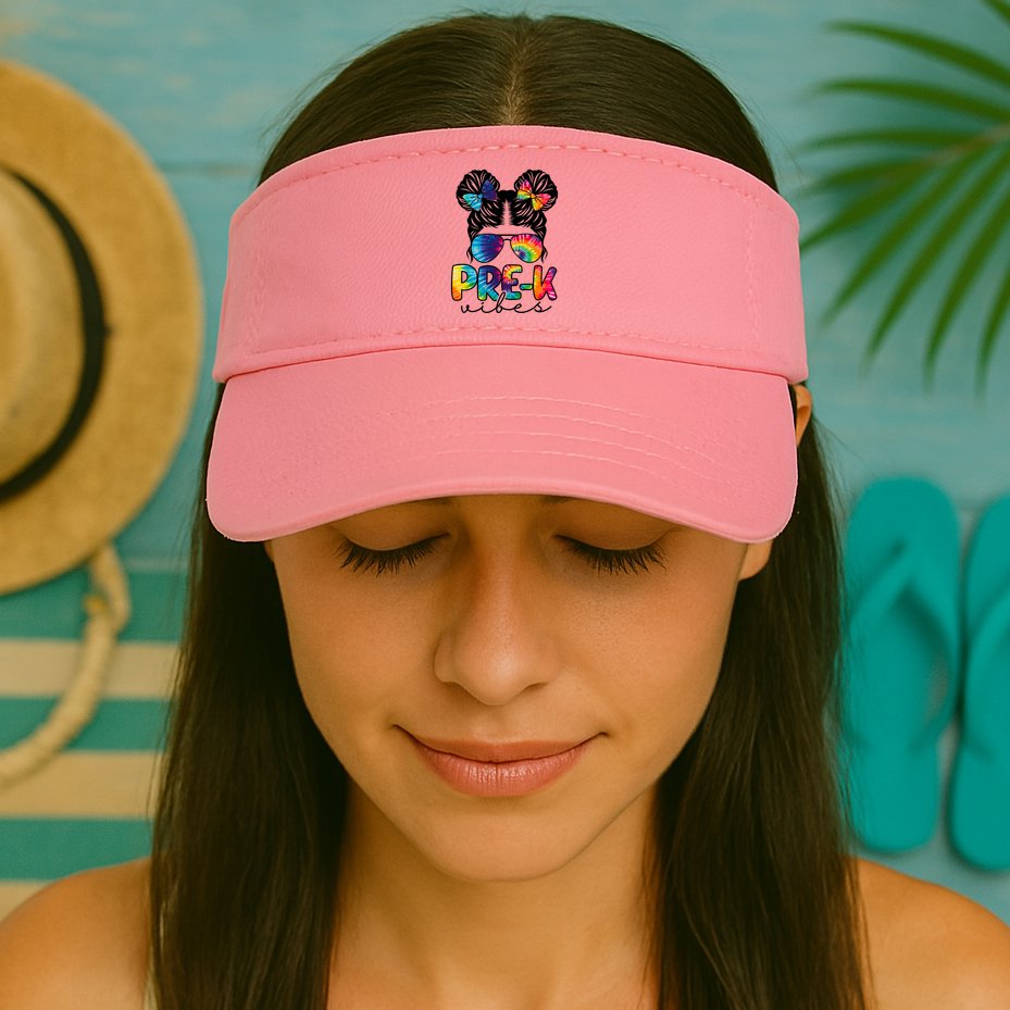 Hair Bun Pre K Vibes Back To School Visor