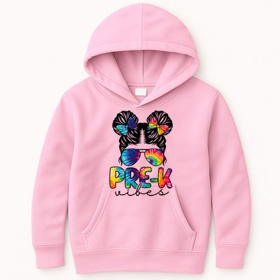 Hair Bun Pre K Vibes Back To School Kids Hoodie