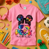 Hair Bun Pre K Vibes Back To School Kids T-Shirt