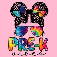 Hair Bun Pre K Vibes Back To School Kids T-Shirt