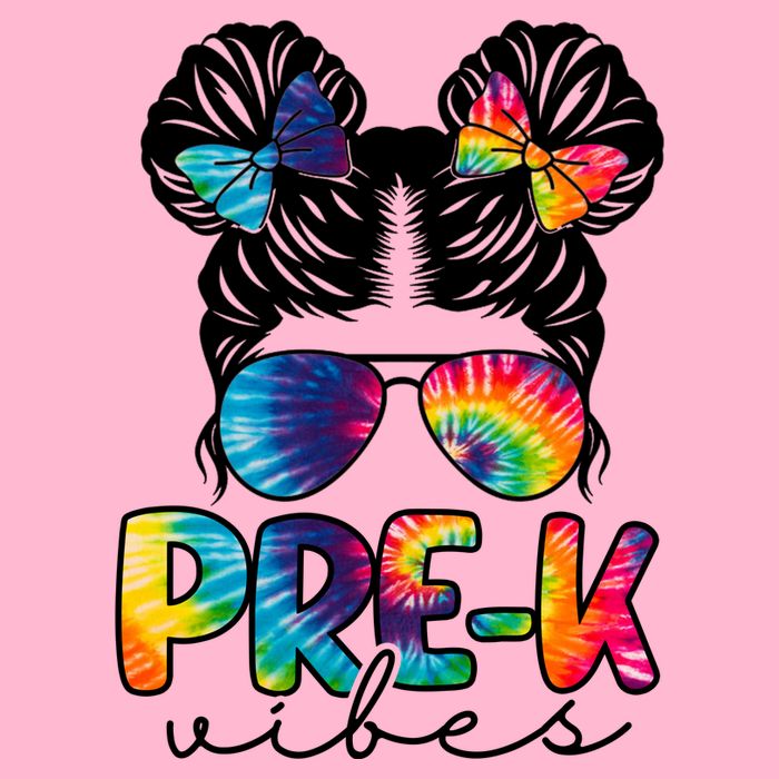Hair Bun Pre K Vibes Back To School Kids T-Shirt