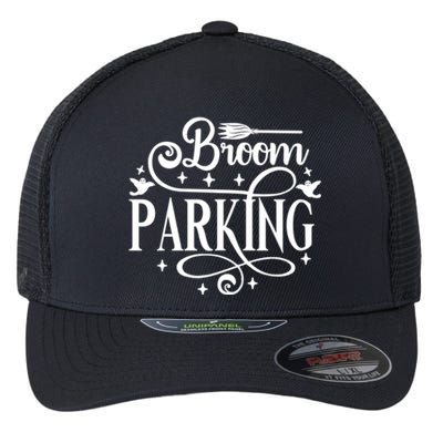 Halloween Broom Parking Broomstick Witch Funny Gift Flexfit Unipanel Trucker Cap