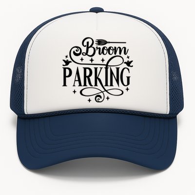 Halloween Broom Parking Broomstick Witch Funny Gift Trucker Hat