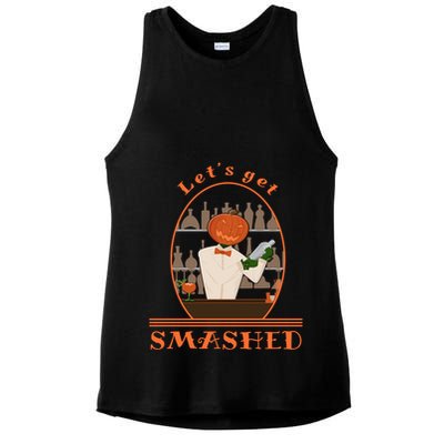 Halloween Bartending Pumpkin Bartender LetS Get Smashed Cool Gift Ladies PosiCharge Tri-Blend Wicking Tank