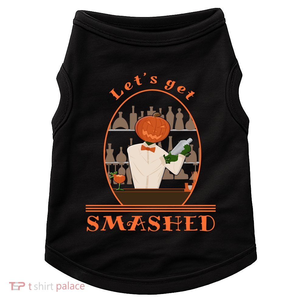 Halloween Bartending Pumpkin Bartender LetS Get Smashed Cool Gift Doggie Tank