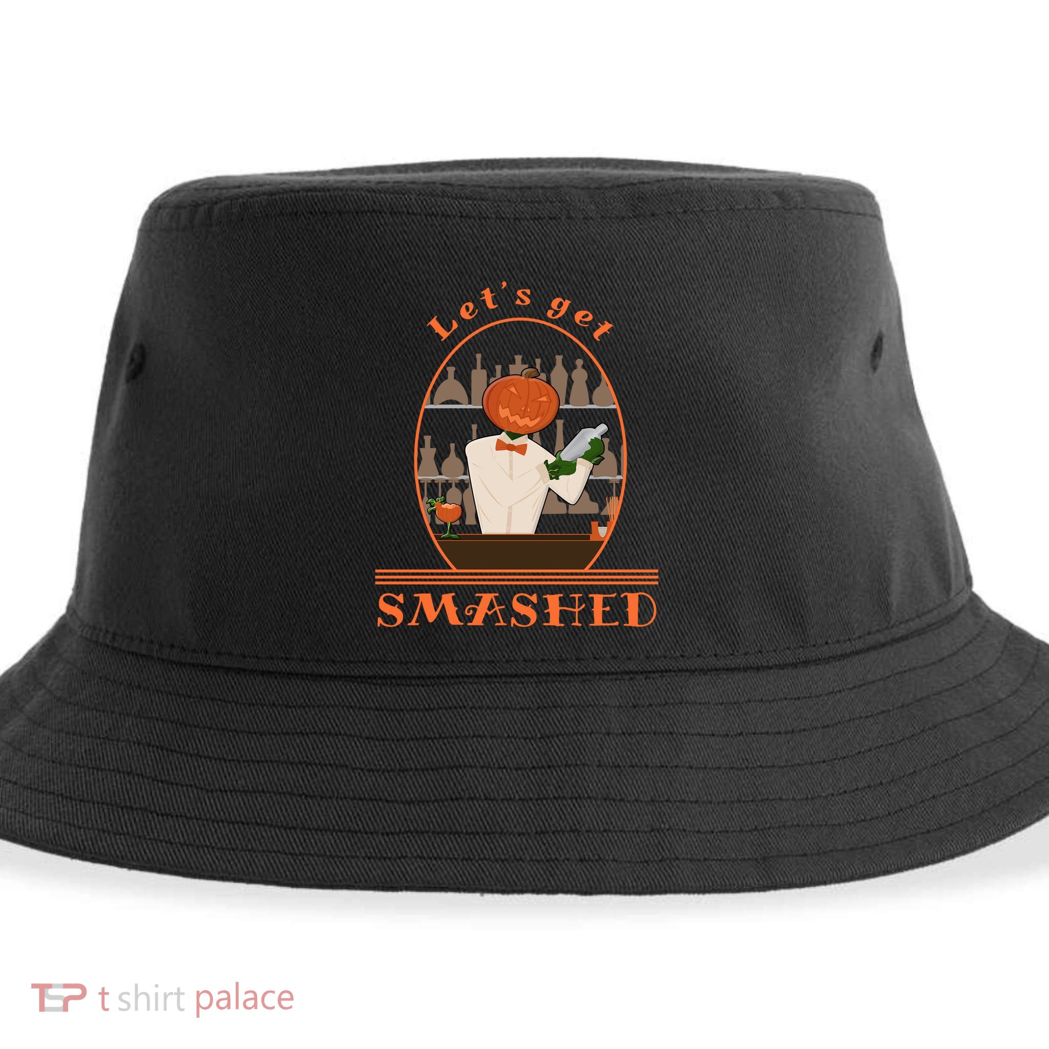 Halloween Bartending Pumpkin Bartender LetS Get Smashed Cool Gift Sustainable Bucket Hat