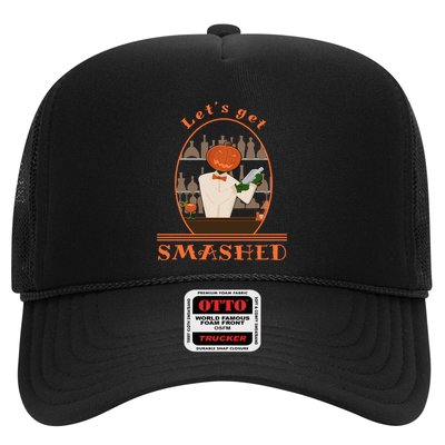 Halloween Bartending Pumpkin Bartender LetS Get Smashed Cool Gift Trucker Hat
