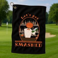 Halloween Bartending Pumpkin Bartender LetS Get Smashed Cool Gift Golf Towel