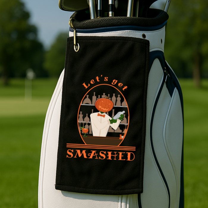 Halloween Bartending Pumpkin Bartender LetS Get Smashed Cool Gift Golf Towel