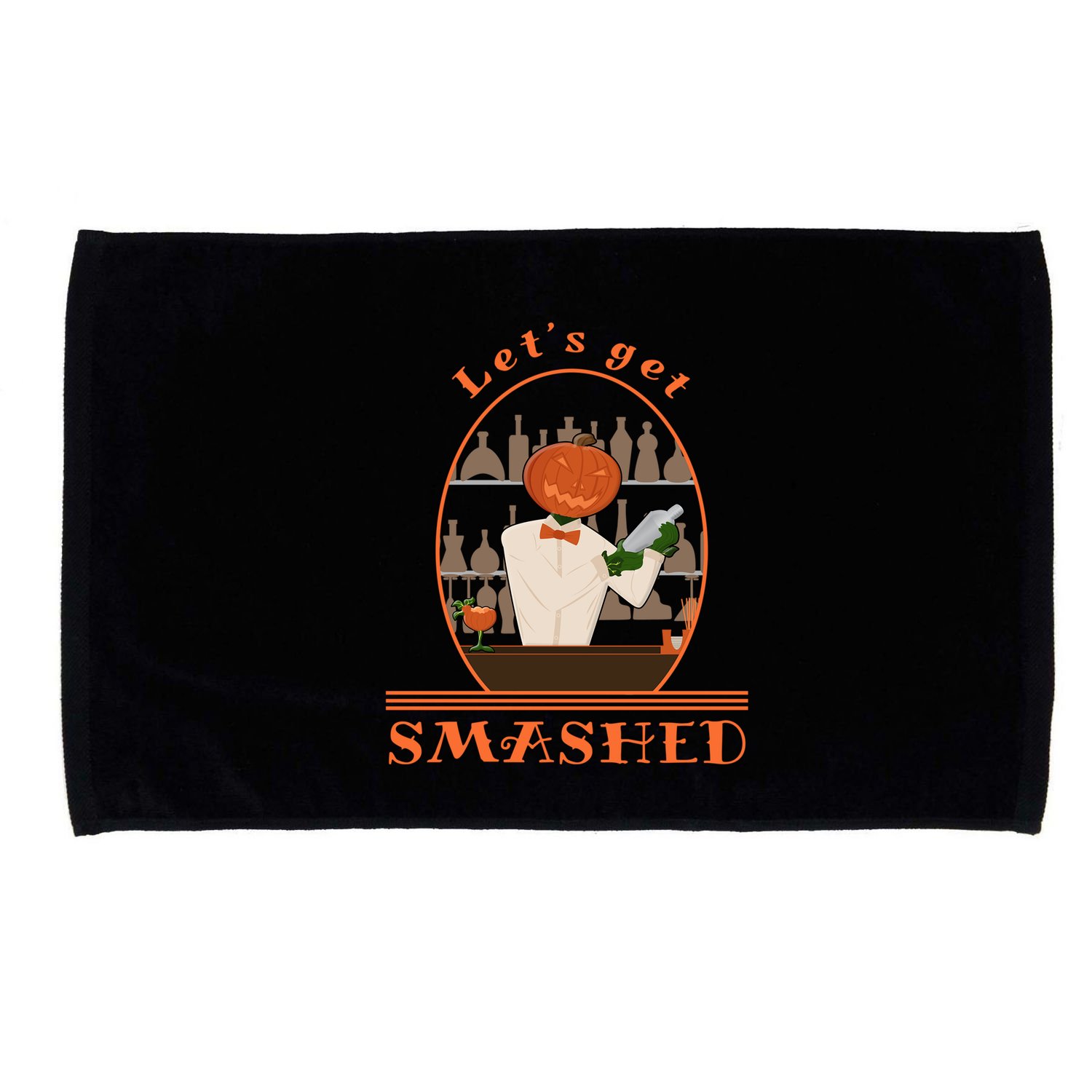 Halloween Bartending Pumpkin Bartender LetS Get Smashed Cool Gift Microfiber Hand Towel