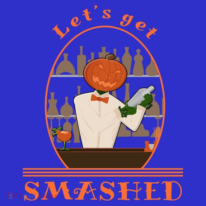 Halloween Bartending Pumpkin Bartender LetS Get Smashed Cool Gift T-Shirt