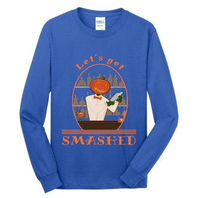 Halloween Bartending Pumpkin Bartender LetS Get Smashed Cool Gift Tall Long Sleeve T-Shirt