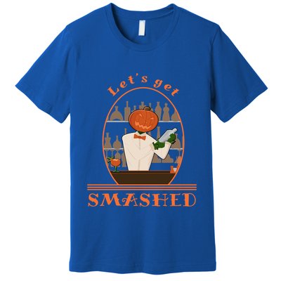 Halloween Bartending Pumpkin Bartender LetS Get Smashed Cool Gift Premium T-Shirt