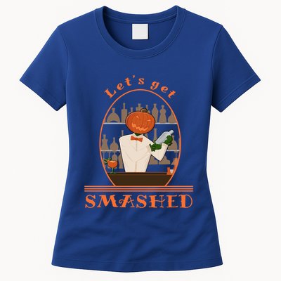 Halloween Bartending Pumpkin Bartender LetS Get Smashed Cool Gift Womens T-Shirt