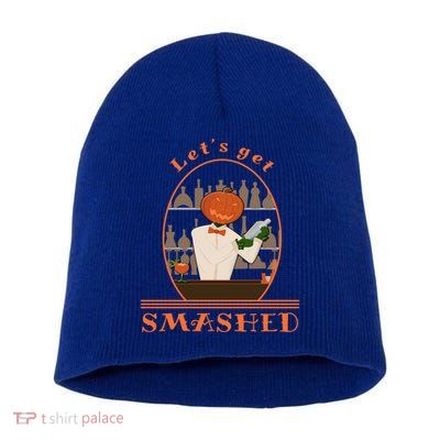 Halloween Bartending Pumpkin Bartender LetS Get Smashed Cool Gift Short Acrylic Beanie