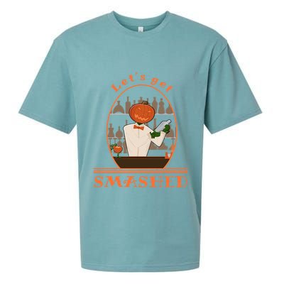 Halloween Bartending Pumpkin Bartender LetS Get Smashed Cool Gift Sueded Cloud Jersey T-Shirt
