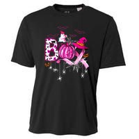 Halloween Boo Pumpkin Ribbon Witch Breast Cancer Gift Cooling Performance Crew T-Shirt