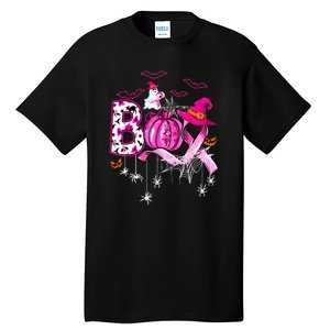 Halloween Boo Pumpkin Ribbon Witch Breast Cancer Gift Tall T-Shirt