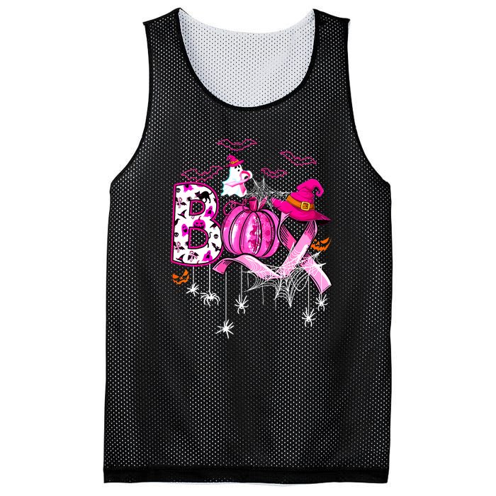 Halloween Boo Pumpkin Ribbon Witch Breast Cancer Gift Mesh Reversible Basketball Jersey Tank