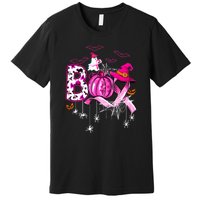 Halloween Boo Pumpkin Ribbon Witch Breast Cancer Gift Premium T-Shirt