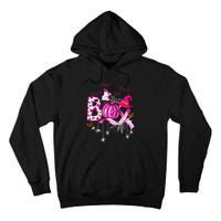 Halloween Boo Pumpkin Ribbon Witch Breast Cancer Gift Tall Hoodie