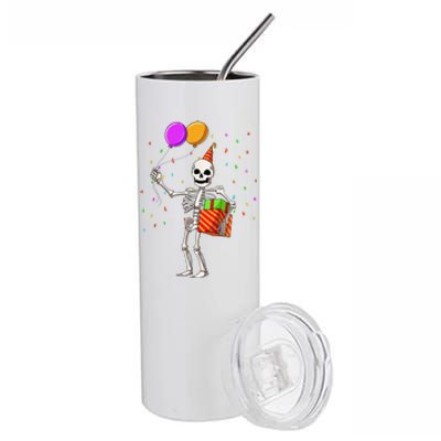 Halloween Birthday Party Outfit Skeleton Birthday Party Stainless Steel Tumbler