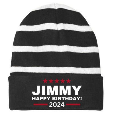 Happy Birthday President Jimmy Carter 1976 Trending America Striped Beanie with Solid Band