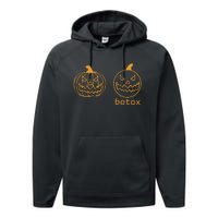 Halloween Botox Pumpkin Funny Performance Fleece Hoodie