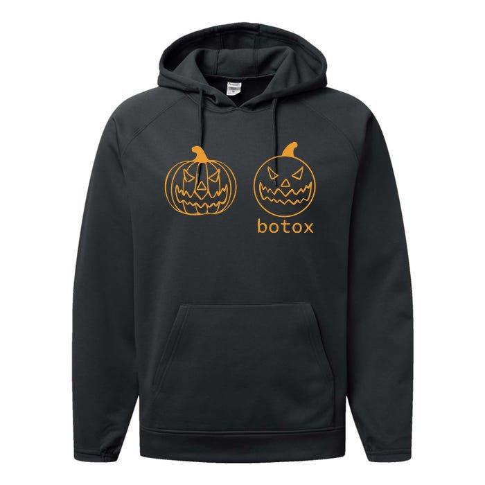 Halloween Botox Pumpkin Funny Performance Fleece Hoodie