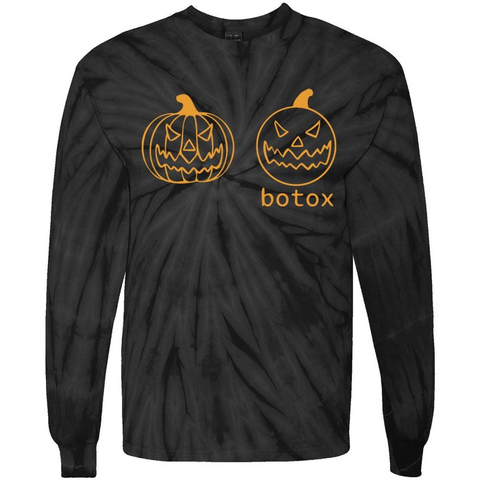 Halloween Botox Pumpkin Funny Tie-Dye Long Sleeve Shirt