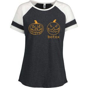 Halloween Botox Pumpkin Funny Enza Ladies Jersey Colorblock Tee