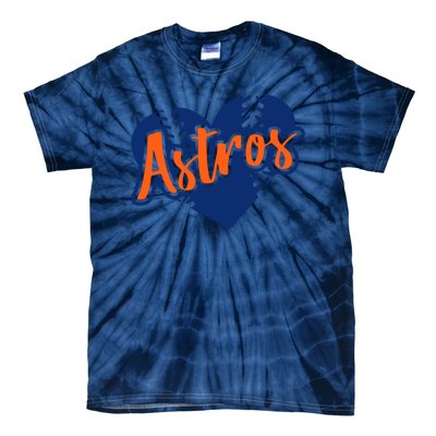 Houston Baseball Retro HOU Retro Heart Tie-Dye T-Shirt