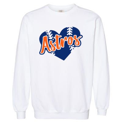 Houston Baseball Retro HOU Retro Heart Garment-Dyed Sweatshirt