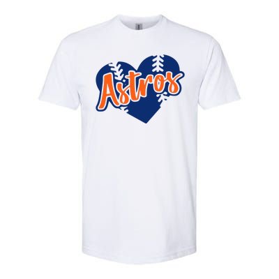 Houston Baseball Retro HOU Retro Heart Softstyle CVC T-Shirt