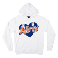 Houston Baseball Retro HOU Retro Heart Hoodie