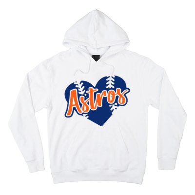 Houston Baseball Retro HOU Retro Heart Hoodie