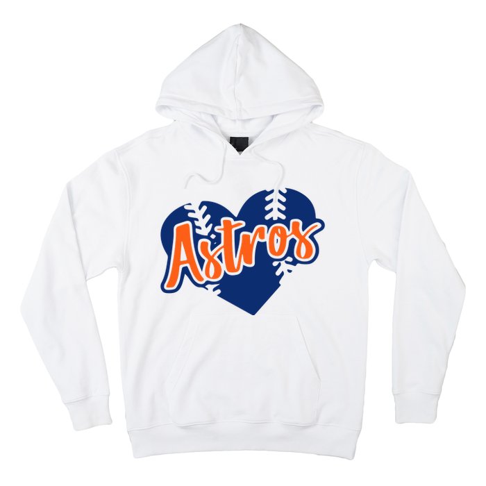 Houston Baseball Retro HOU Retro Heart Hoodie