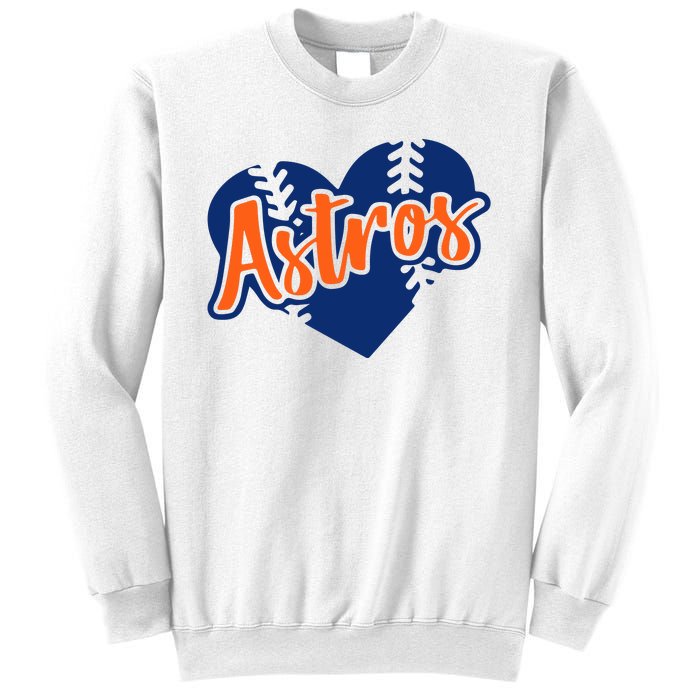 Houston Baseball Retro HOU Retro Heart Sweatshirt