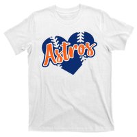 Houston Baseball Retro HOU Retro Heart T-Shirt