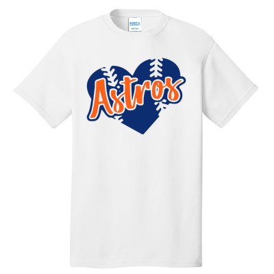 Houston Baseball Retro HOU Retro Heart Tall T-Shirt