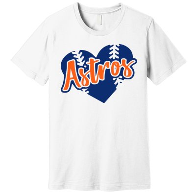 Houston Baseball Retro HOU Retro Heart Premium T-Shirt