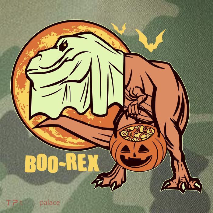 Halloween Boo Rex Trex Dinosaur Ghost Legacy Tie Dye Trucker Hat