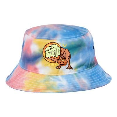 Halloween Boo Rex Trex Dinosaur Ghost Tie Dye Newport Bucket Hat