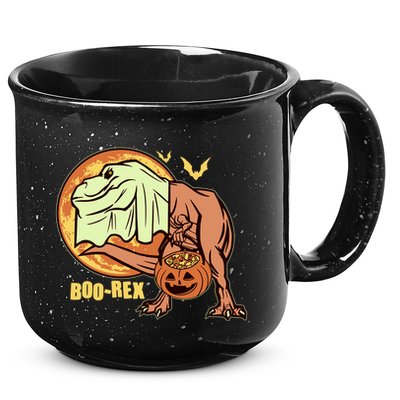 Halloween Boo Rex Trex Dinosaur Ghost 15oz Campfire Ceramic Mug