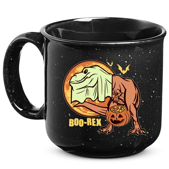 Halloween Boo Rex Trex Dinosaur Ghost 15oz Campfire Ceramic Mug