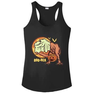 Halloween Boo Rex Trex Dinosaur Ghost Ladies PosiCharge Competitor Racerback Tank
