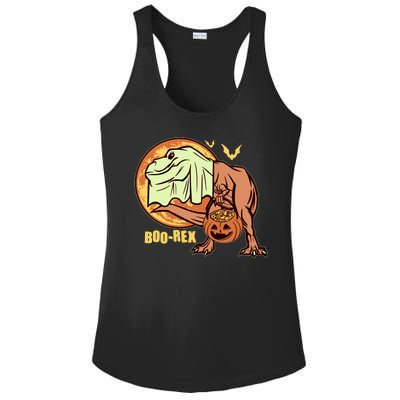 Halloween Boo Rex Trex Dinosaur Ghost Ladies PosiCharge Competitor Racerback Tank